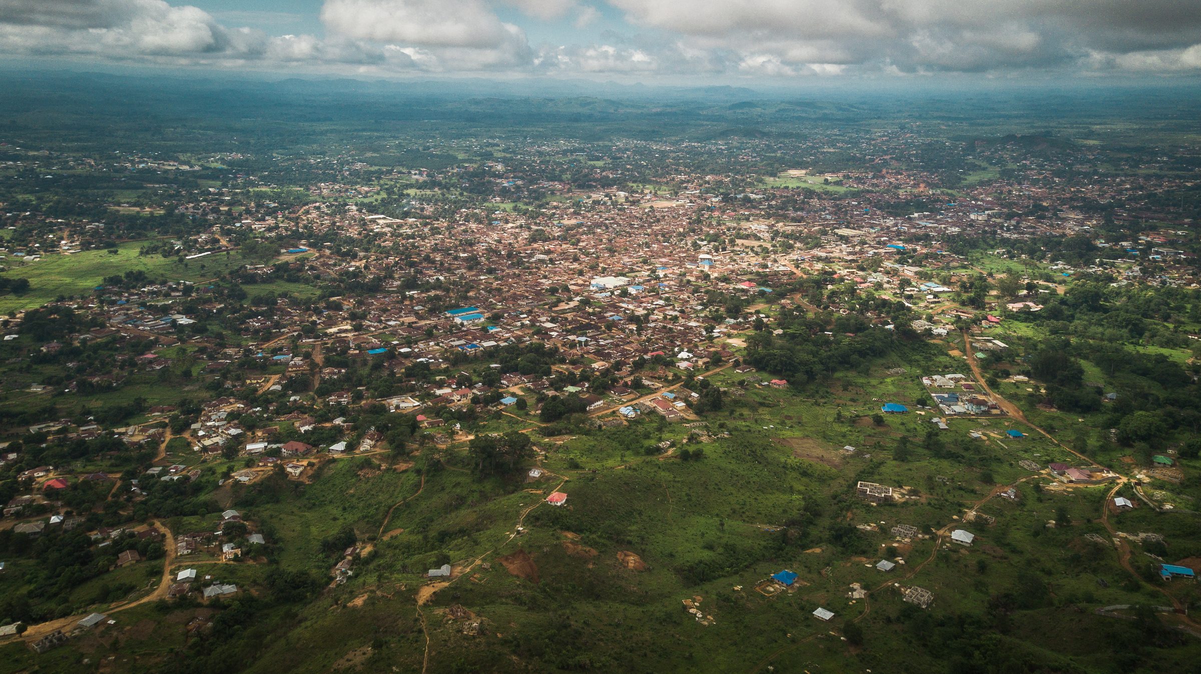 Aerial view of Kenema, Sierra Leone